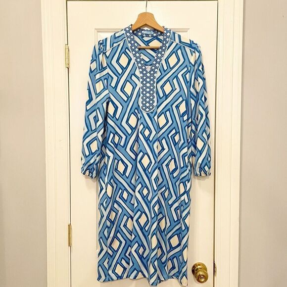 J. McLaughlin Emer Dress Blue Size Small Stretch - Picture 4 of 7